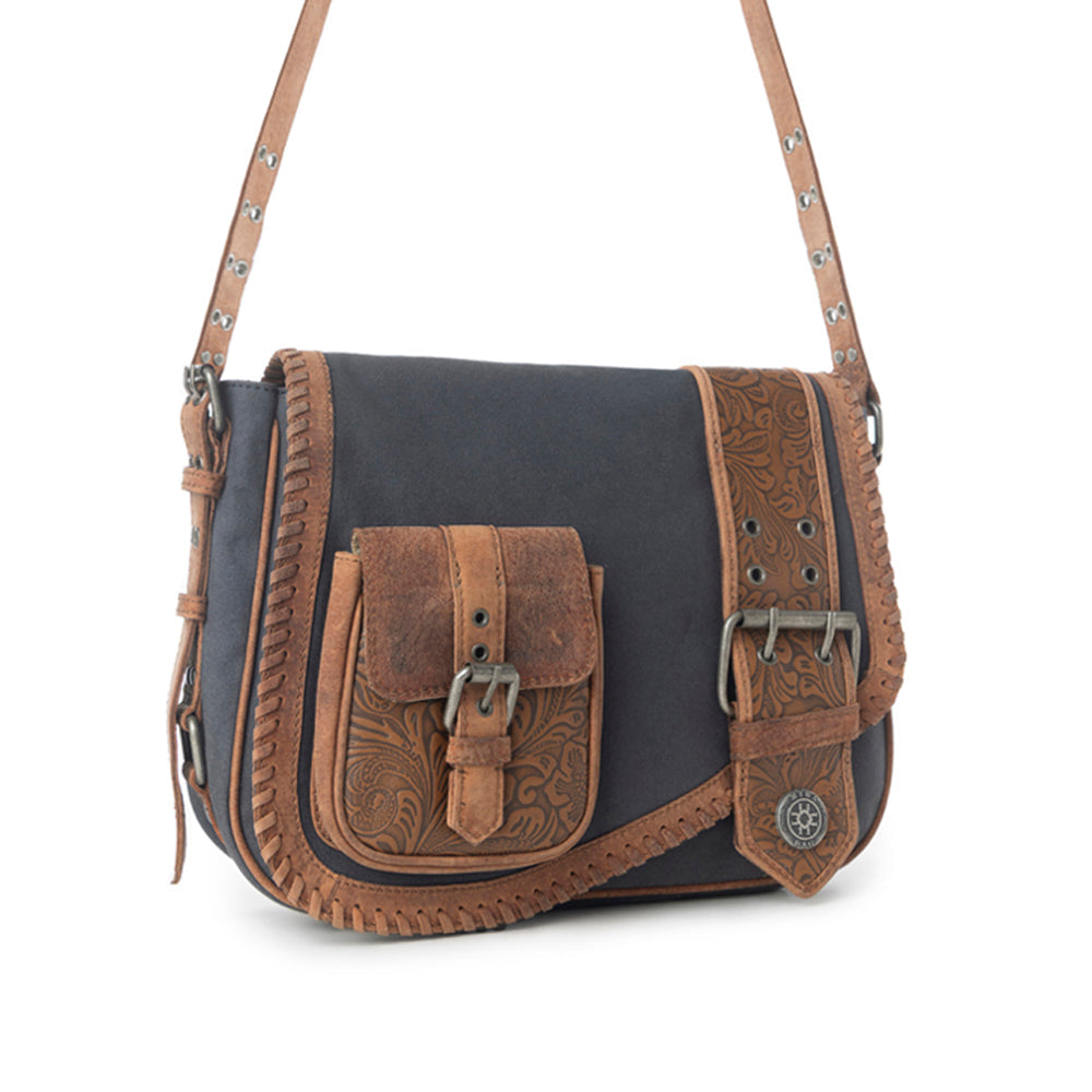 Myra Outlaw's Travels Leather Shoulder Bag Purse in Copper Tan