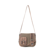 Myra Outlaw's Travels Leather Shoulder Bag Purse in Copper Olive