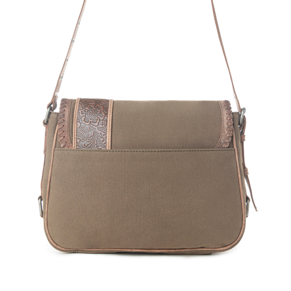 Myra Outlaw's Travels Leather Shoulder Bag Purse in Copper Olive