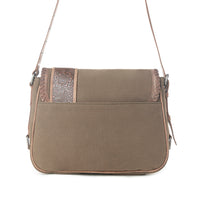 Myra Outlaw's Travels Leather Shoulder Bag Purse in Copper Olive