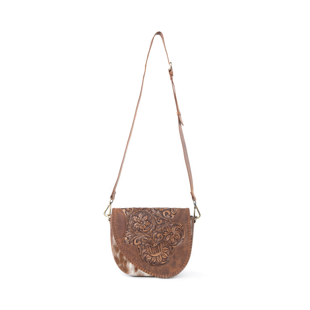 Myra Bronco Ridge Handtooled Bag Purse in Canyon Tan
