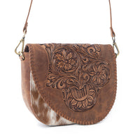 Myra Bronco Ridge Handtooled Bag Purse in Canyon Tan