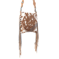 Myra Corral Tempo Leather Concealed Carry Sling Purse - Fringed Hairon Crossbody Bag with Adjustable Strap