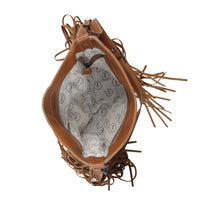Sunflower Fields Leather Cross-body Purse with leather tassels