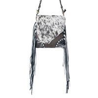Myra Corral Tempo Leather Concealed Carry Sling Purse - Fringed Hairon Crossbody Bag with Adjustable Strap