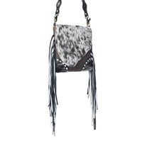 Myra Corral Tempo Leather Concealed Carry Sling Purse - Fringed Hairon Crossbody Bag with Adjustable Strap