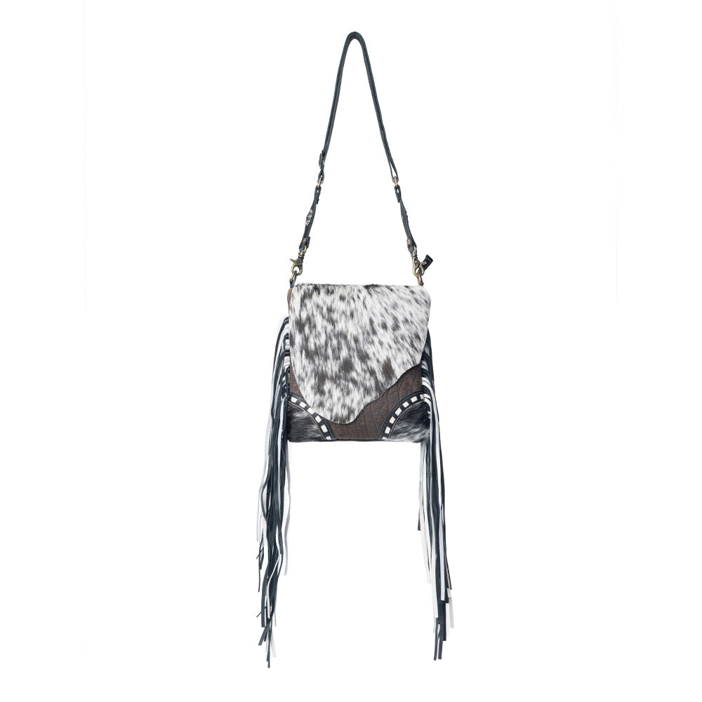 Myra Corral Tempo Leather Concealed Carry Sling Purse - Fringed Hairon Crossbody Bag with Adjustable Strap