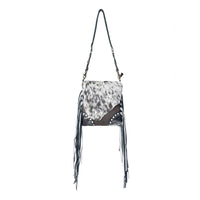 Myra Corral Tempo Leather Concealed Carry Sling Purse - Fringed Hairon Crossbody Bag with Adjustable Strap