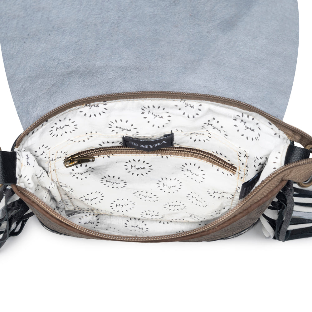 Myra Corral Tempo Leather Concealed Carry Sling Purse - Fringed Hairon Crossbody Bag with Adjustable Strap
