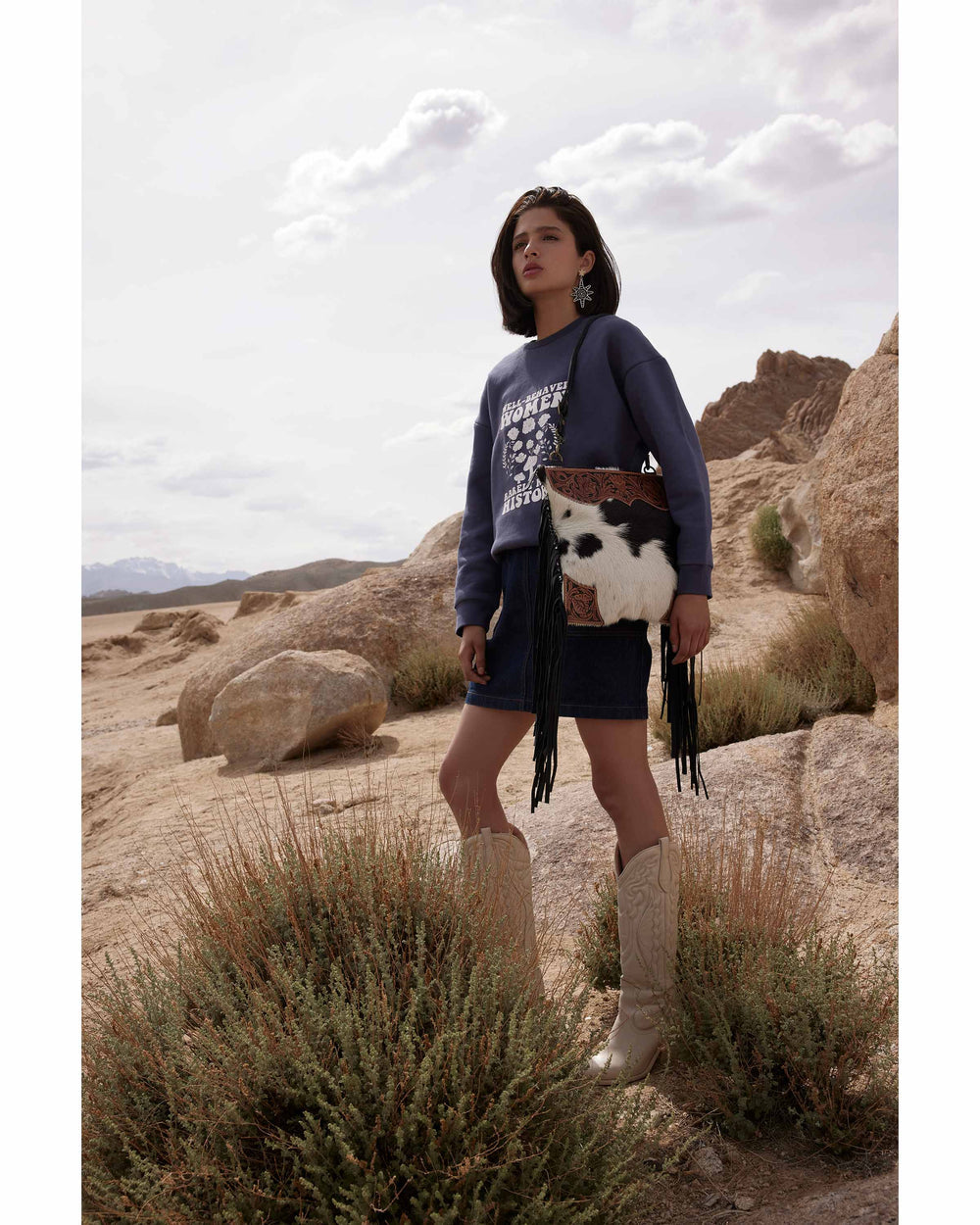 Tumbleweed Trail Fringed Hand-Tooled Bag Purse