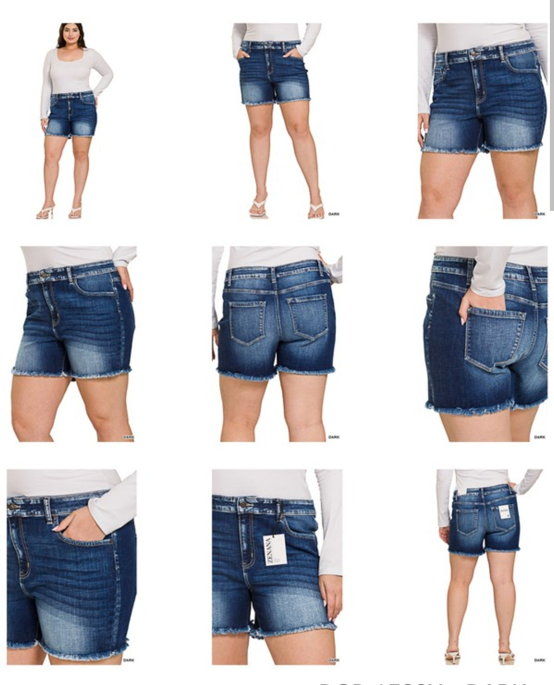 Lake Frayed Jean Shorts 1X - 3XL