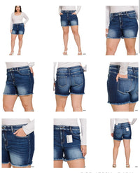 Lake Frayed Jean Shorts 1X - 3XL