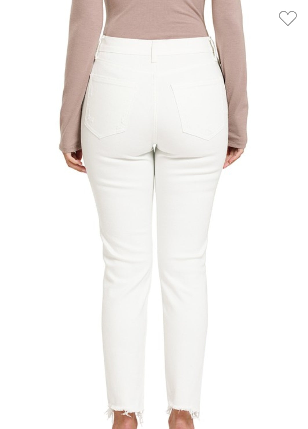 White Mid-Rise Distressed Button Fly Jeans * on sale