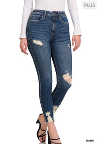Distressed Skinny Ankle Jeans Plus Size * on sale