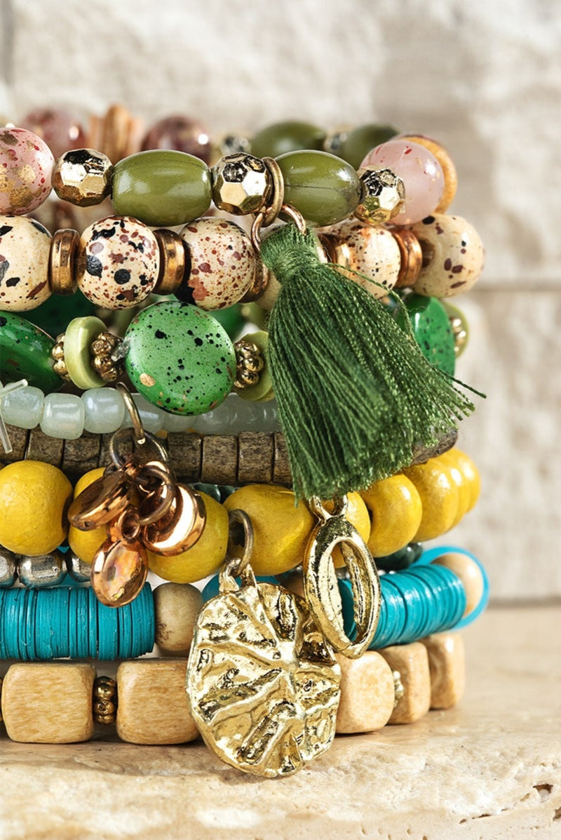Shadey Lane seed bracelet with charm accents