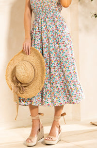 Swirl and Twirl Floral Dress in Sm-3XL