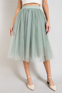 Sage Tulle Skirt small - large