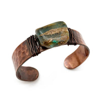 Banjara Hammered Cuff With Stone - Peruvian Opal