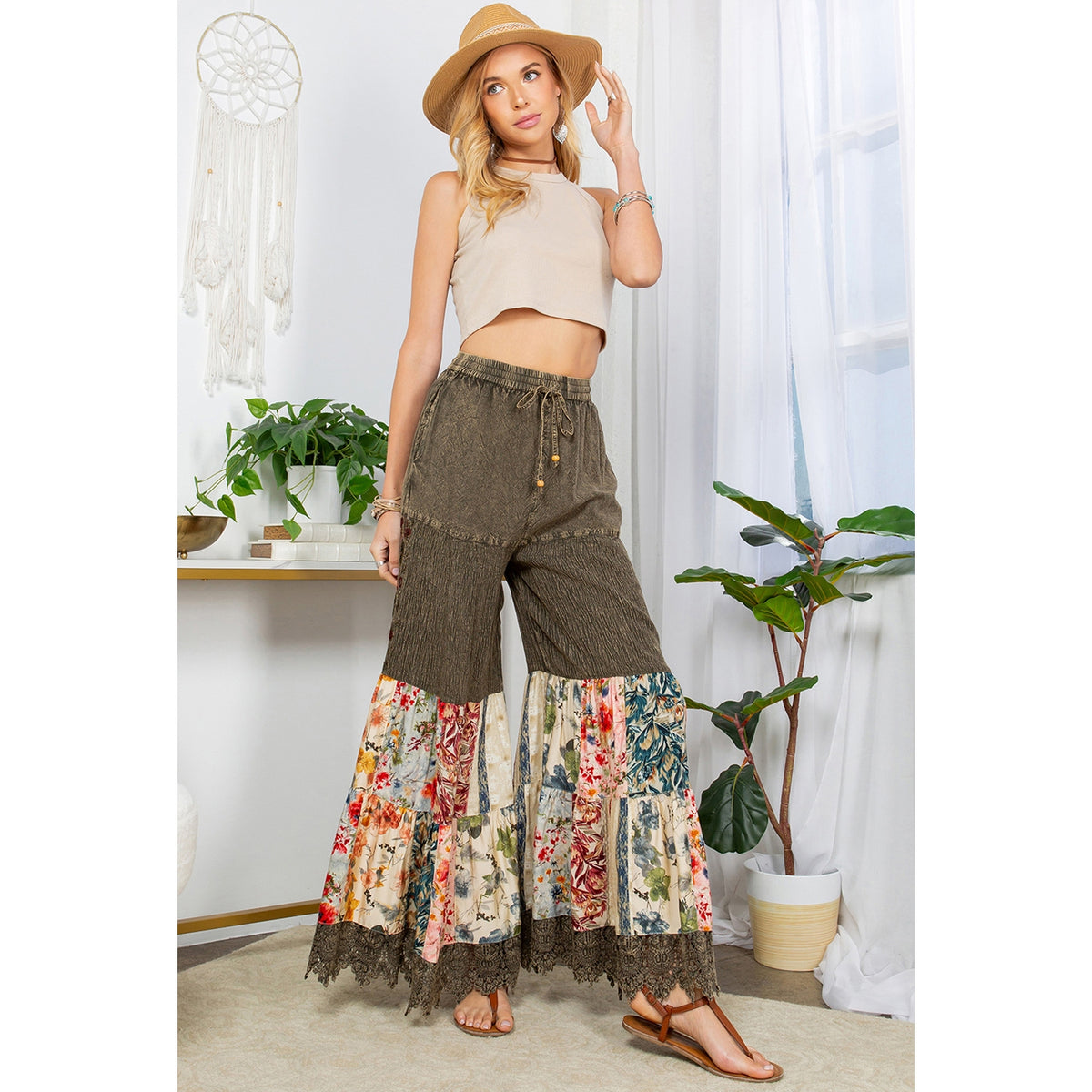 Boho Flare Leg Pants * on sale