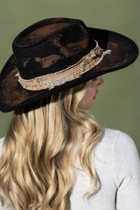 Vintage Versatile Shapeable Cowgirl & Fedora Hat: BLACK
