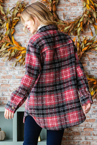 Fuschia Plaid flannel jacket * on sale