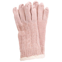 Solid with Lurex Cable Knit Winter Gloves