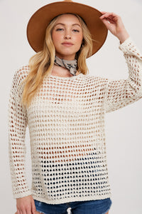 Reba Long Sleeve Loose Knit Blouse * on sale