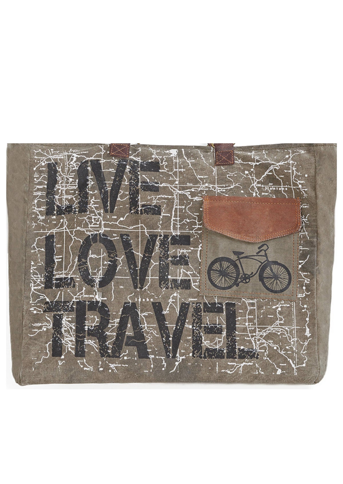 Live Love Travel Up-Cycled Canvas Weekender Bag