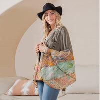 Boho Patch Overshirt Kimono Shrug * on sale