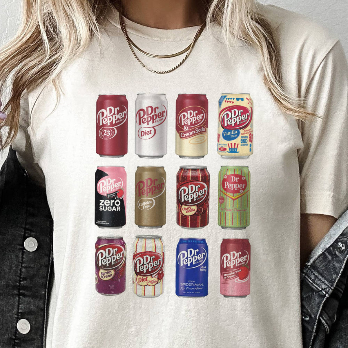 Dr Pepper Soda Summer Girly Drinks Coffee Can Graphic Tee: Cream