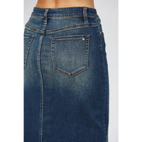 Dallas Cowgirl Denim Maxi Skirt with front slit