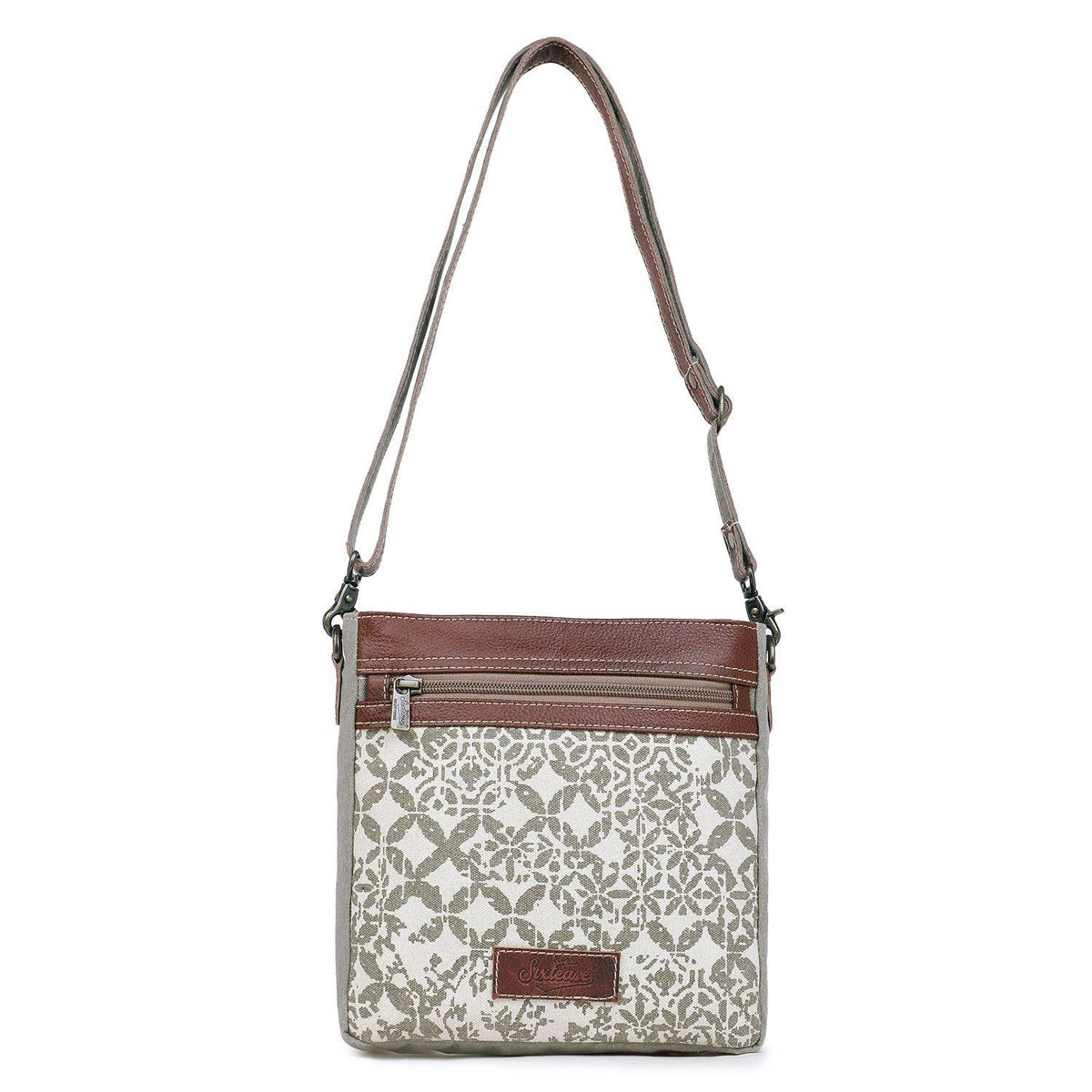 Canvas & Leather Women Crossbody Purse