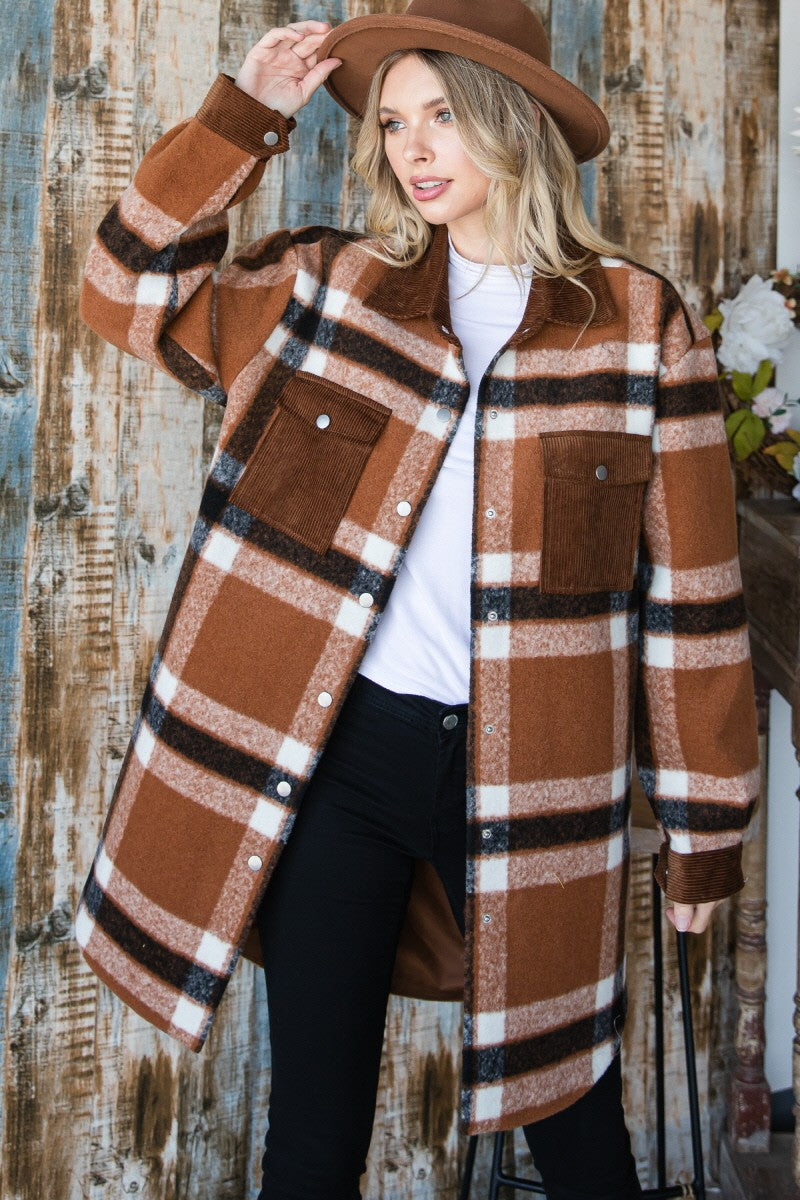 Brown Plaid flannel jacket * on sale