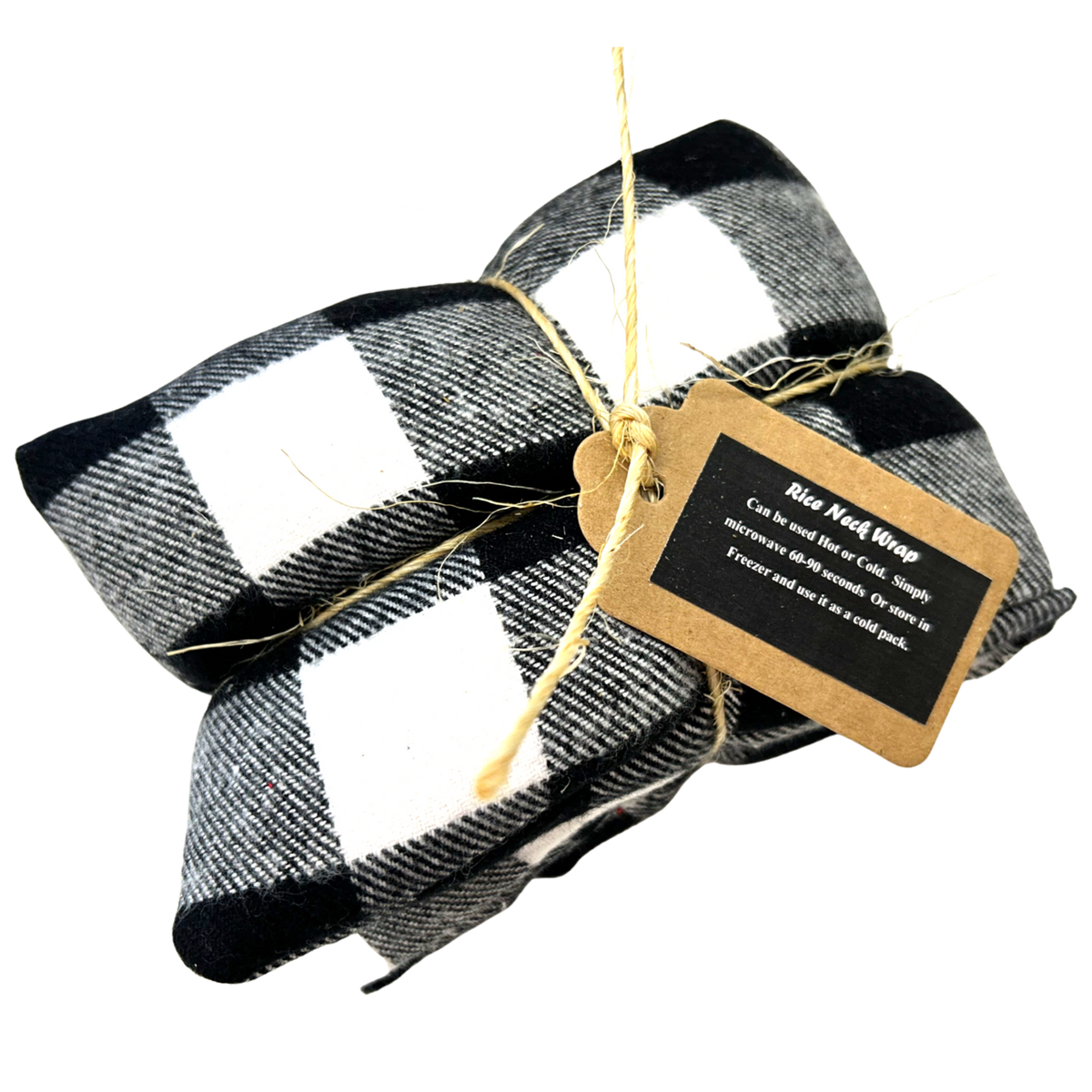 Holiday/Flannel Unscented Therapy Rice Neck Wraps : Black/White Flannel