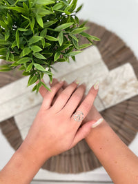 Silver Plated Adjustable Ring - Peace Sign