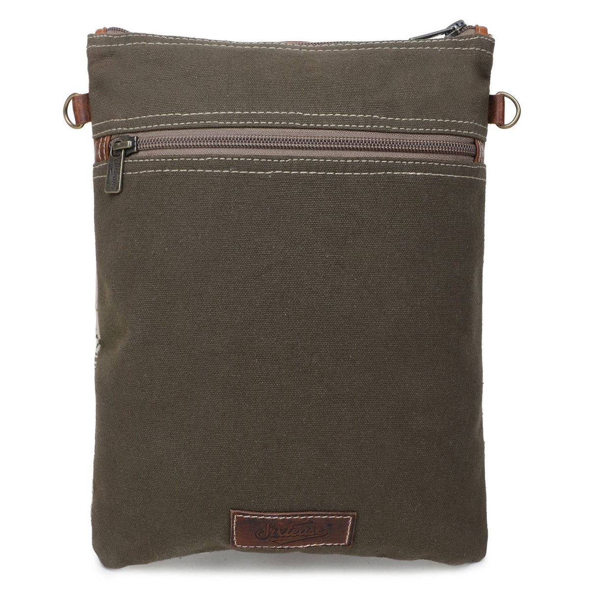 Canvas  Leather Women's Crossbody Purse - Umber