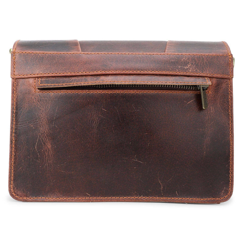 Rustic Leather Women's Crossbody Bag - Cherry