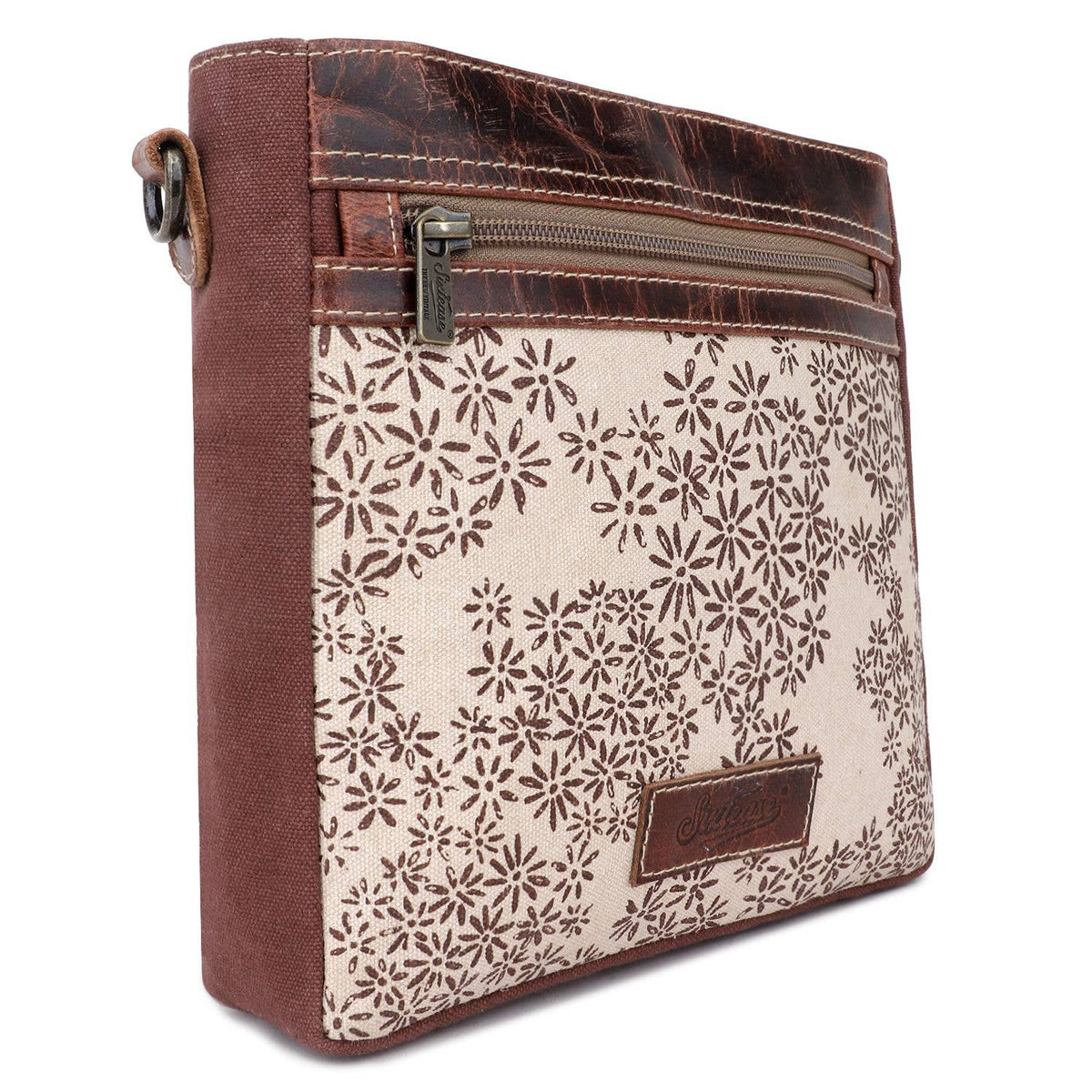 Canvas & Leather Women's Crossbody Bag Purse