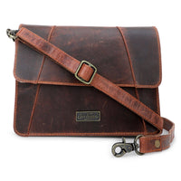 Rustic Leather Women's Crossbody Bag - Cherry