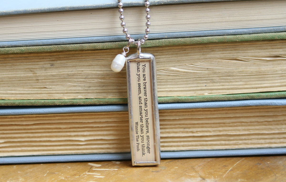 "Braver, Stronger, Smarter" stamped necklace