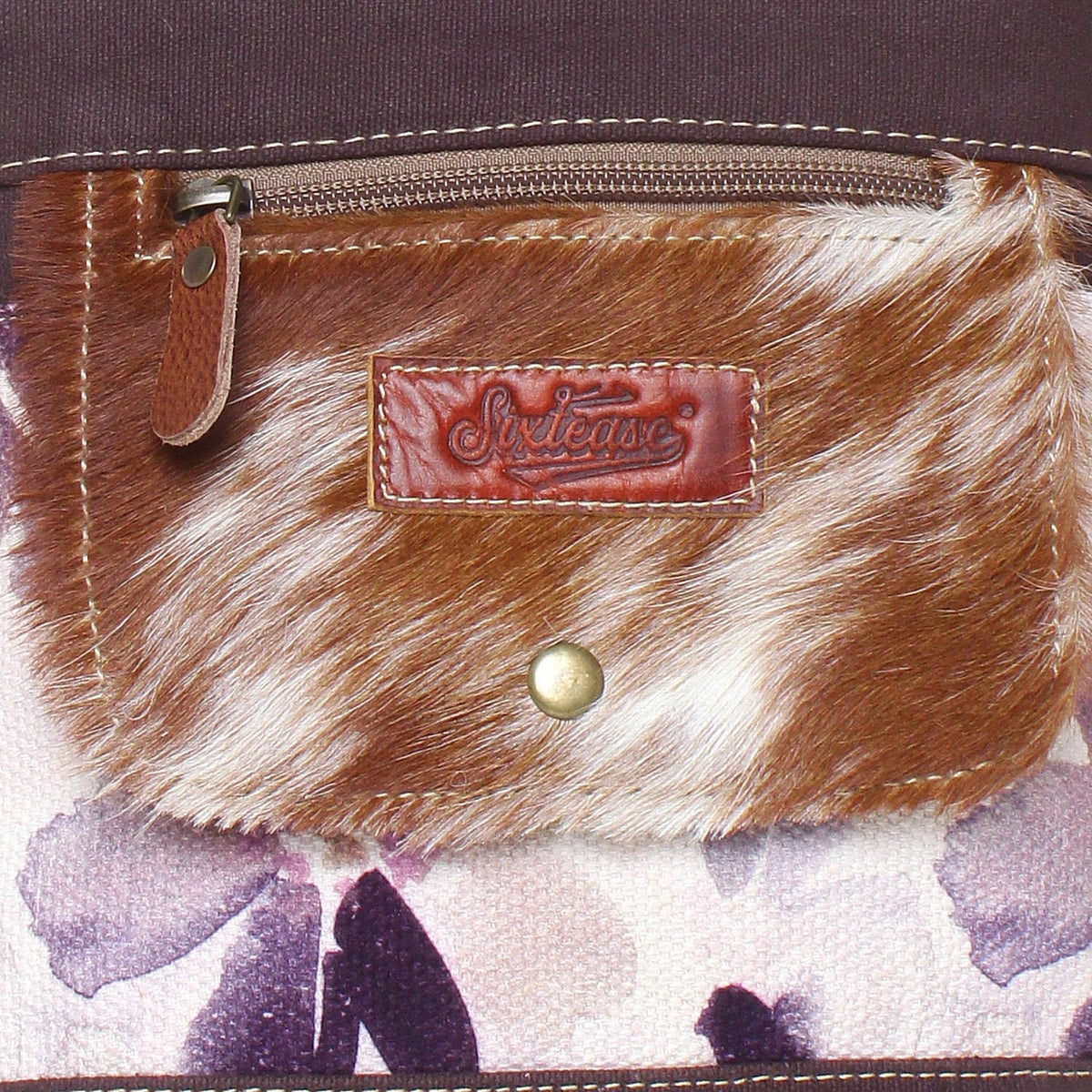 Up-cycled Canvas & Leather Crossbody Bag Purse