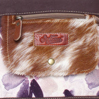 Up-cycled Canvas & Leather Crossbody Bag Purse