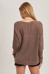 Sheer Long Sleeve Loose Knit Blouse * on sale