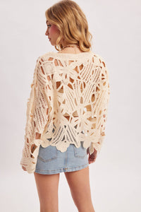 OVERSIZED OPEN-WORK CROCHET BLOUSE