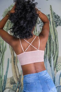 Boho Crochet Boho Lace bralette in blush pink