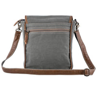 Canvas Leather Bicycle Print Women Sling Bag - Ranger Green
