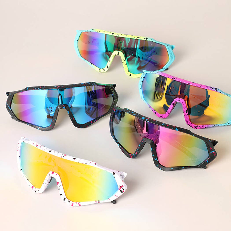 Multicolor Frame Tinted Lenses Sport Sunglasses