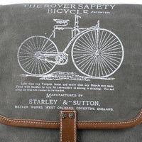 Canvas Leather Bicycle Print Women Sling Bag - Ranger Green