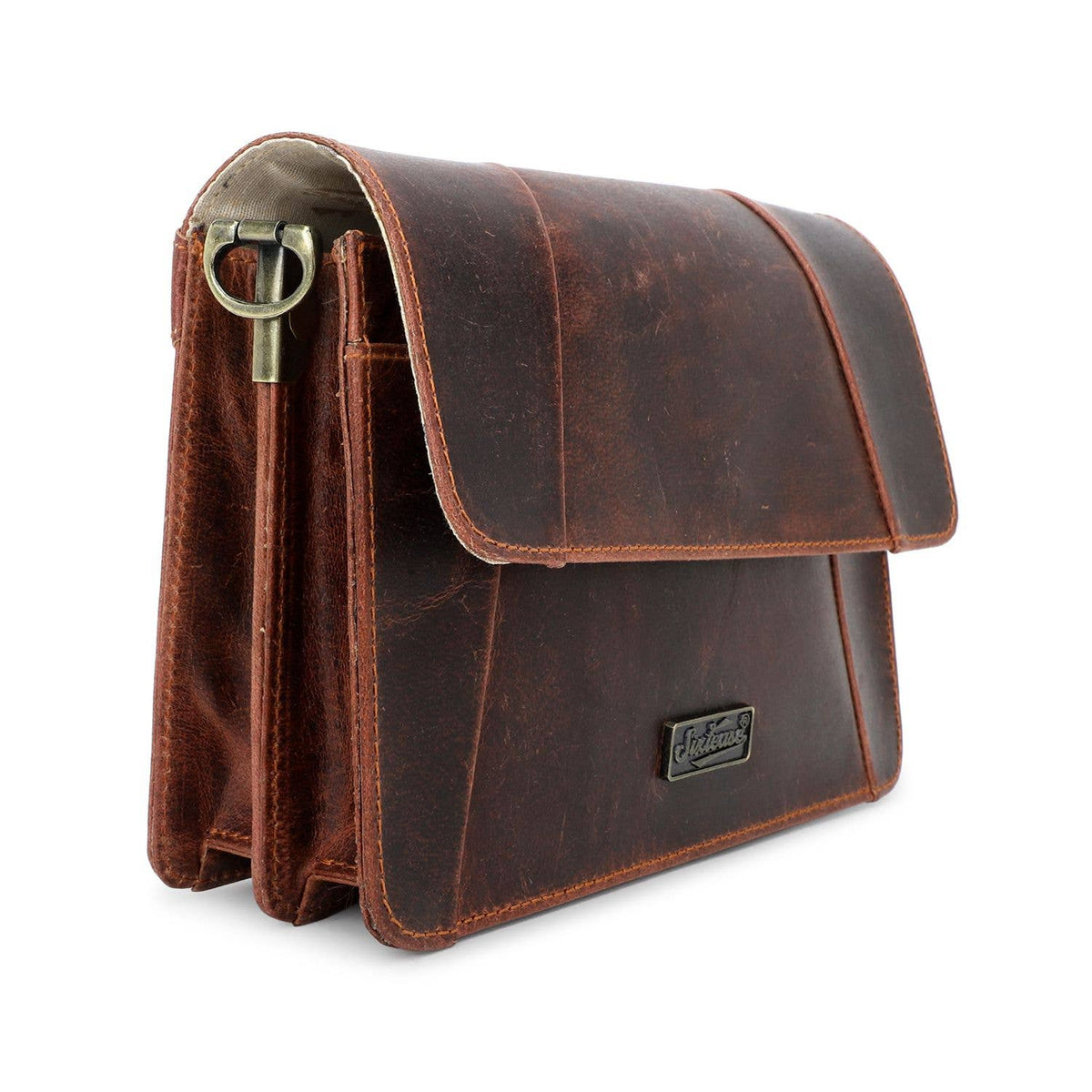 Rustic Leather Women's Crossbody Bag - Cherry