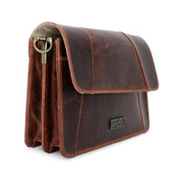 Rustic Leather Women's Crossbody Bag - Cherry